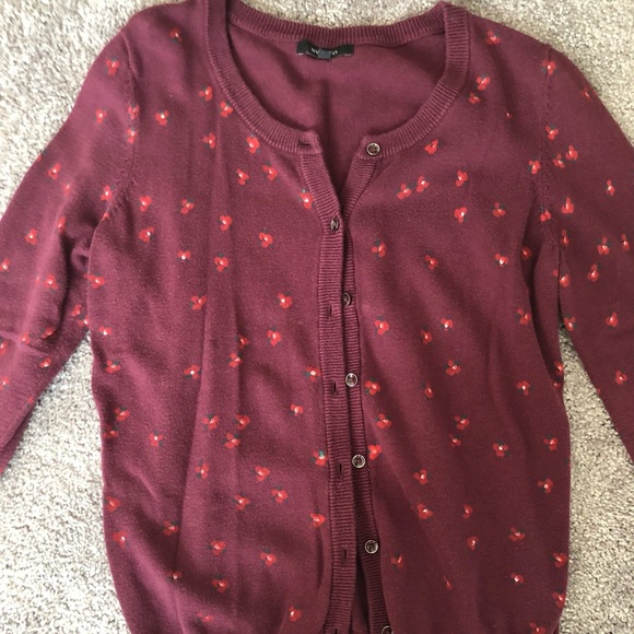 RW&Co. Purple Floral Cardigan - Picture 1 of 4